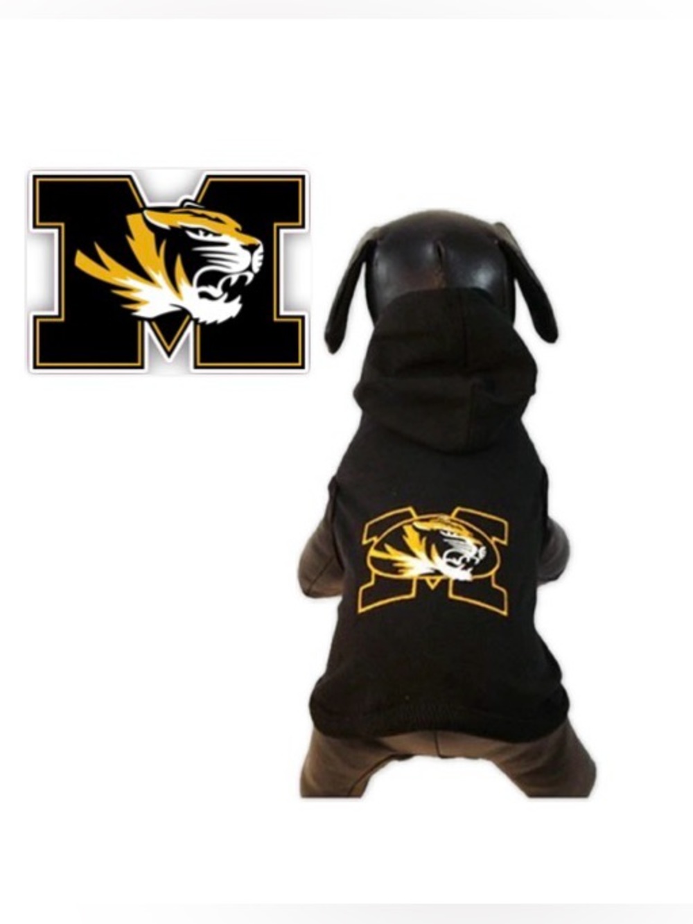 NWT [All Star Dogs] Missouri Tigers NCAA Collegiate Hooded Dog Shirt, Large